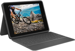 Fotoja e Mbrojtëse Logitech Rugged me tastierë për Apple iPad (gjenerata 7-të, 8-të), US, e zezë