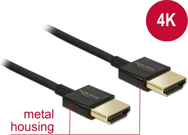 Fotoja e Kabllo Delock HDMI - HDMI, 1m, e zezë