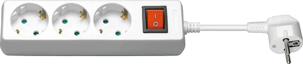 Fotoja e Kabllo zgjatuese MicroConnect (GRU0033WS), 3 priza, 3m, e bardhë