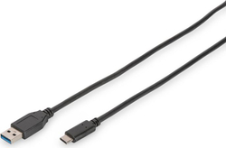 Fotoja e Kabllo Digitus USB-A në USB-C, 1m, e zezë