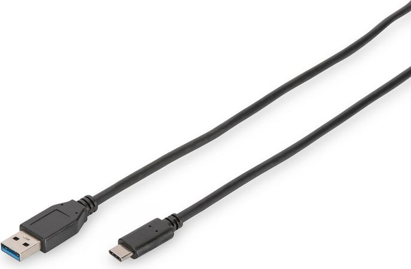 Fotoja e Kabllo Digitus USB-A në USB-C, 1m, e zezë