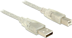 Fotoja e Kabllo USB Delock USB-A në USB-B (model 83895), 3 m, transparente