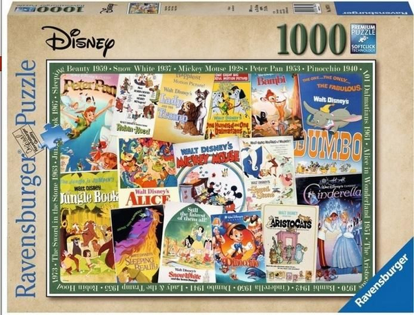 Fotoja e Puzzle Ravensburger Disney Movie Posters, 1000 pjesë