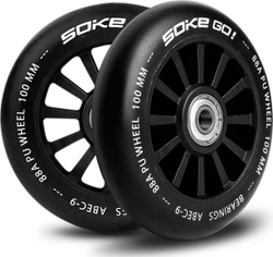 Fotoja e Rrota për skuter Soke, 100 mm, 2 copa, të zeza