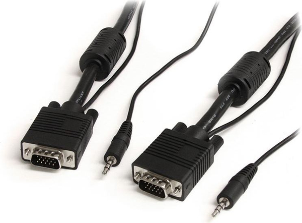Fotoja e Kabllo StarTech D-Sub (VGA) - D-Sub (VGA) + Jack 3.5mm, 5 metra, e zezë