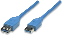 Fotoja e Kabllo Manhattan USB A - USB A 322379, 2m, e kaltër