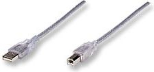Fotoja e Kabllo Manhattan 333405, USB-A në USB-B, 1.8m, e argjendtë