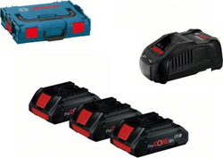Fotoja e Set Bateri Bosch 18V 3x4.0Ah GBA ProCore + Karikues GAL 1880CV + Kutia L-BOXX 102