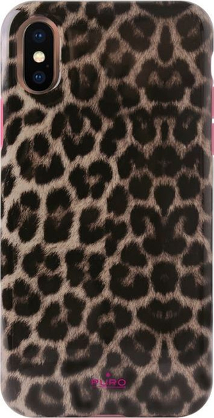 Fotoja e Mbrojtëse e pasme Puro Case Glam Leopard, për iPhone XS Max, e kaftë/ e zezë