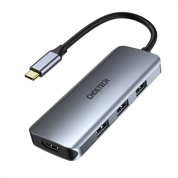 Fotoja e Hub multifunksional Choetech HUB-M19, 7in1, 3x USB-A 3.0, HDMI 4K, PD 100W, lexues i kartës