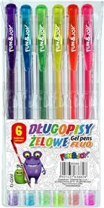 Fotoja e Set stilolapsash Titanum Fluo Gel, 6 copë, shumëngjyrësh
