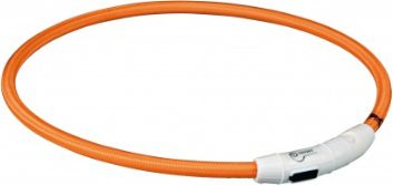 Fotoja e Qafore për qen Trixie USB Flash Ring, L/XL, 65cm/7mm, portokalli