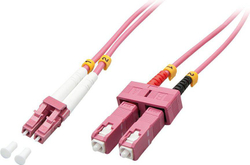 Fotoja e Kabllo me fibra optike Lindy 46360, LC/SC, 1m, rozë