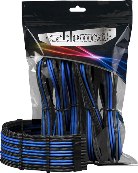 Fotoja e Set për kabllo CableMod PRO ModMesh CM-PCAB-BKIT-NKKB-3P, i zi / kaltër