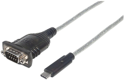 Fotoja e Kabllo Manhattan USB-C - RS-232, 0.45m, transparente