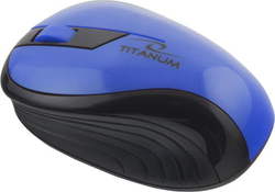 Fotoja e Maus Titanum TM114B, USB, 3 butona, 1000 DPI, wireless, i zi/kaltër