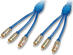 Fotoja e Kabllo Lindy RCA (Cinch) x3 - RCA (Cinch) x3, 0.5m, e kaltër