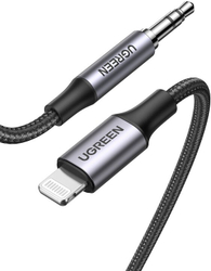 Fotoja e Kabllo UGREEN Lightning në 3.5mm Aux, e zezë