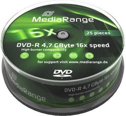 Fotoja e Disqe MediaRange DVD-R, 4.7GB, 16x, 25 copë