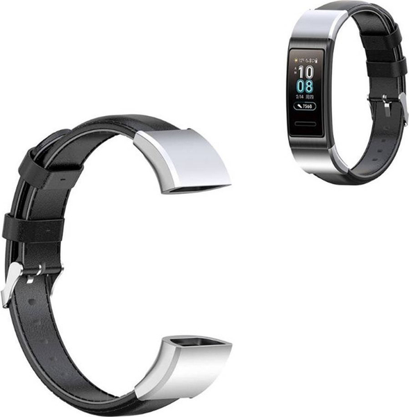 Fotoja e Rrip lëkure Strado për Huawei Band 3/4 PRO, i zi