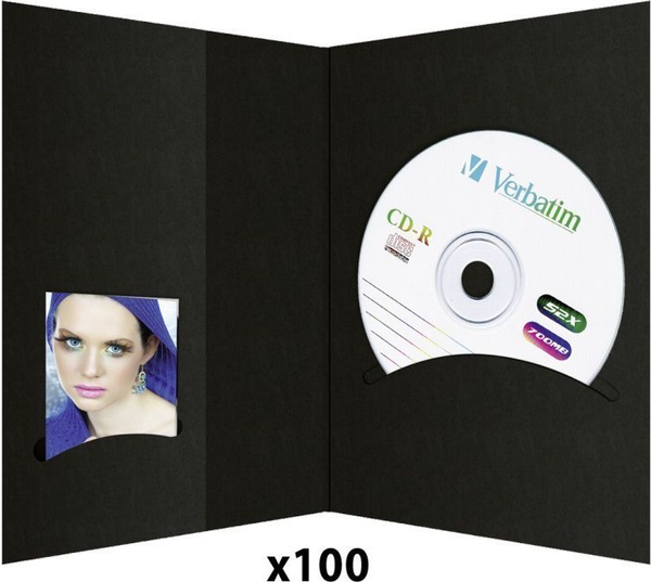 Fotoja e Kuti pasaporte me xhep për CD Daiber, 10x15 e zezë, 100 copë
