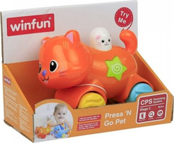 Fotoja e Macë lodër për fëmijë Smily Play Pets Push and Go, portokalli