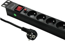 Fotoja e Kabllo vazhduese elektrike Qoltec (53995), 19'', 16A, 1U, PDU, 6xSCHUKO, 2m