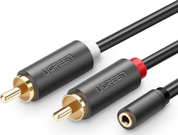 Fotoja e Kabllo Ugreen Jack 3.5mm - RCA UGR510BLK, 2m, e zezë