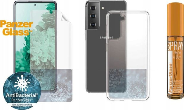 Fotoja e Set mbrojtëse me folie PanzerGlass B7260 për Galaxy S21 Plus + sprej pastrues 30ml
