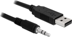 Fotoja e Kabllo Delock USB-A në Mini Jack 3.5 mm, 1.8 m, e zezë