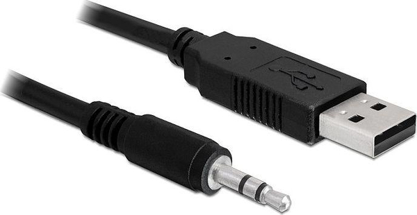 Fotoja e Kabllo Delock USB-A në Mini Jack 3.5 mm, 1.8 m, e zezë