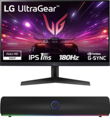 Fotoja e Set Monitor LG UltraGear 24GS60F-B, 23.8", Full HD + Soundbar Genesis Helium 312BT