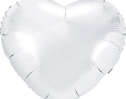 Fotoja e Balonë në formë zemre Party Deco, 45cm, e bardhë
