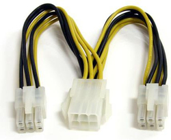 Fotoja e Kabllo StarTech 2x PCIe 6-pin - PCIe 6-pin, 0.15m, e verdhë