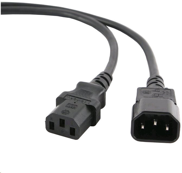 Fotoja e Kabllo vazhduese C-TECH, VDE 220/230V, 1.8m, e zezë