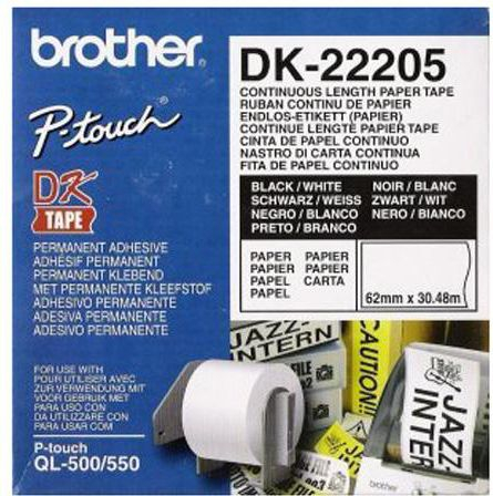 Fotoja e Letër për printer Brother DK-22205, 30.5m, 62mm
