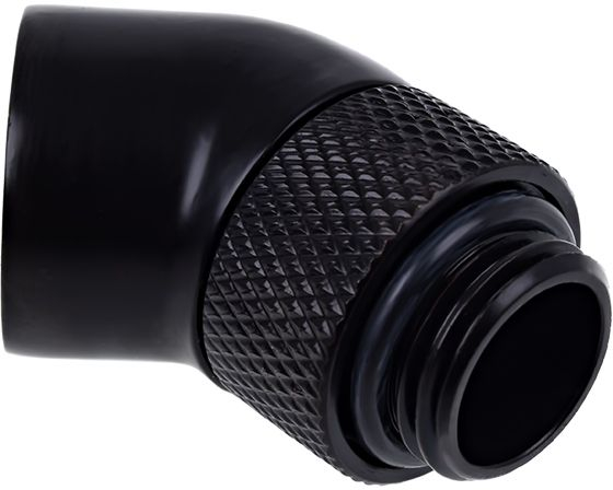 Fotoja e Përshtatës këndor për sistem ftohjeje me ujë Alphacool Eiszapfen, 45°, 1/4", i zi