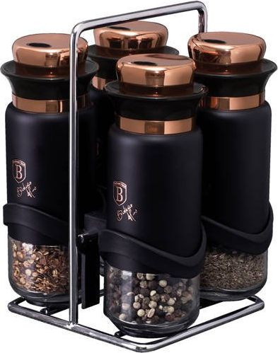 Fotoja e Set mbajtësesh për erëza Berlinger Haus BH-1999 Black Rose, 4 copë, të zeza