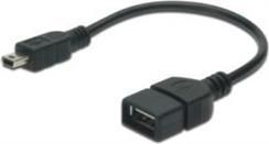 Fotoja e Përshtatës Digitus Mini USB B - USB 2.0 A, 0.2m, i zi