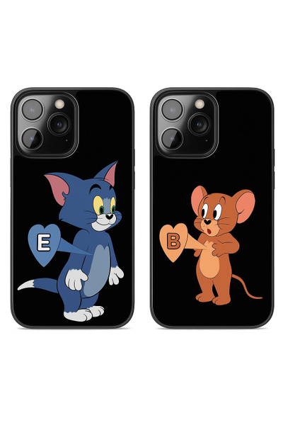 Fotoja e Set këllëfesh të personalizueshëm Dhuro Dhurate Tom&Jerry , sublimim, silikon, i zi