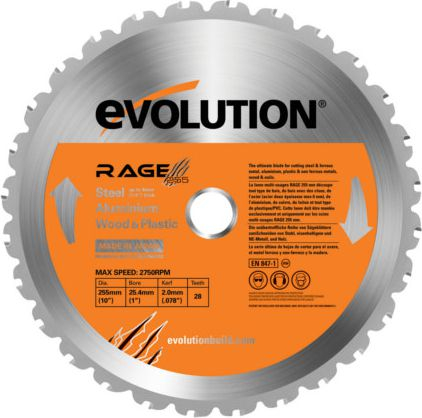 Fotoja e Sharrë rrethore Evolution TCT EVO-255-MULTI, 255mm