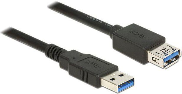 Fotoja e Kabllo Delock USB-A - USB-A, 0.5m, e zezë