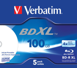 Fotoja e Disqe Verbatim BD-R, 100GB, 4x5 copë