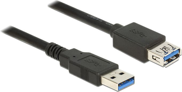 Fotoja e Kabllo DeLock USB A - USB A 85057, 3m, e zezë