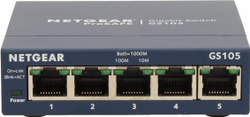 Fotoja e Switch NETGEAR (GS105GE), i kaltër