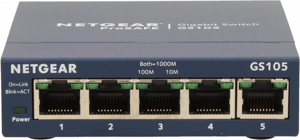 Fotoja e Switch NETGEAR (GS105GE), i kaltër