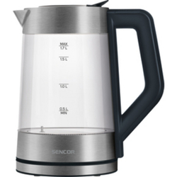 Fotoja e Ibrik elektrik Sencor SWK 1795SS, 1.7L, 2200W, i argjendtë/transparent