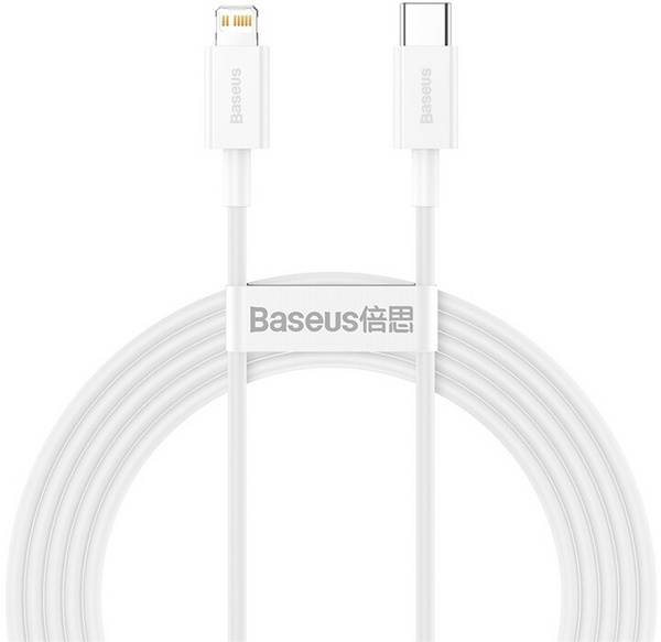 Fotoja e Kabllo BASEUS Superior Series USB-C - Lightning, 20W, 2m, e bardhë