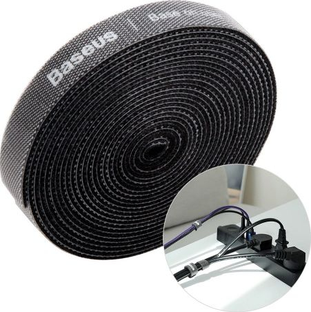 Fotoja e Shirit organizues për kabllo Baseus Velcro, i zi