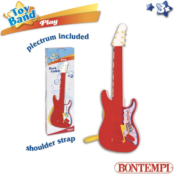 Fotoja e Lodër kitarë për fëmijë Bontempi Play Rock, 54 cm, 3+, e kuqe